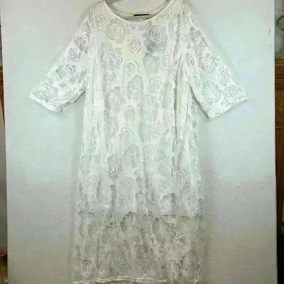 Zanzea Dresses & Skirts - Zanzea Women’s Dress Plus Size 5X White Burnout Maxi Partially Lined